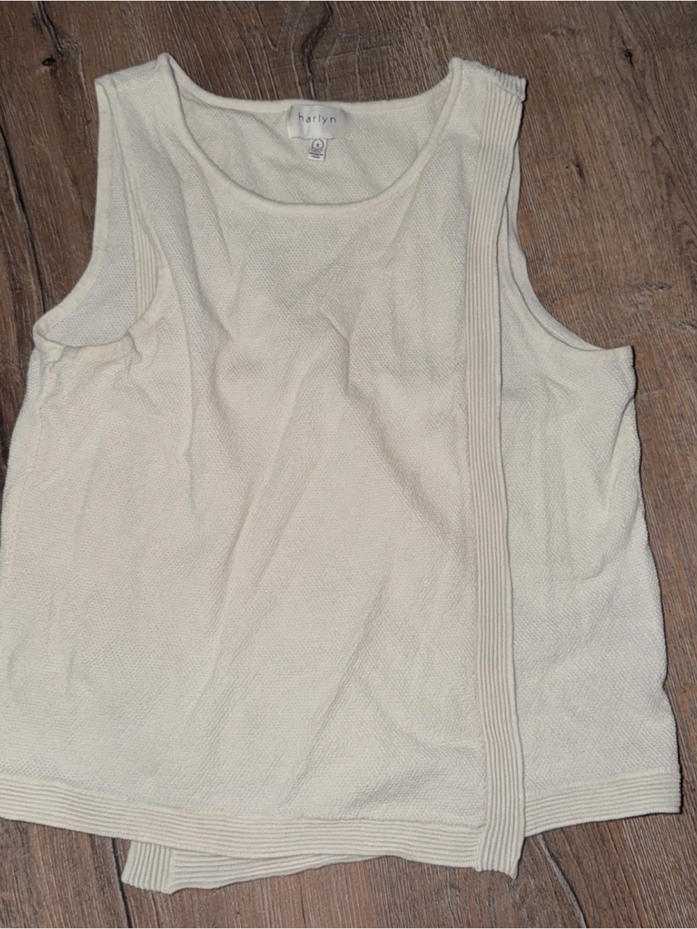 Harlyn Cream Textured Knit Tank Top